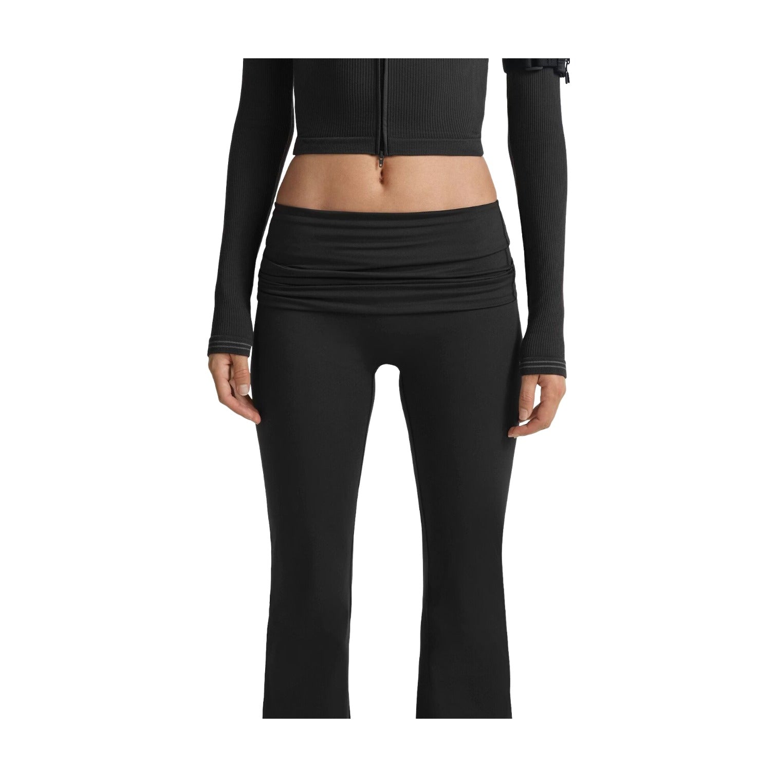 (WMNS) Nike x SKIMS Matte Foldover Slim Flare Legging 'Obsidian' BOLEG9493W-OBD