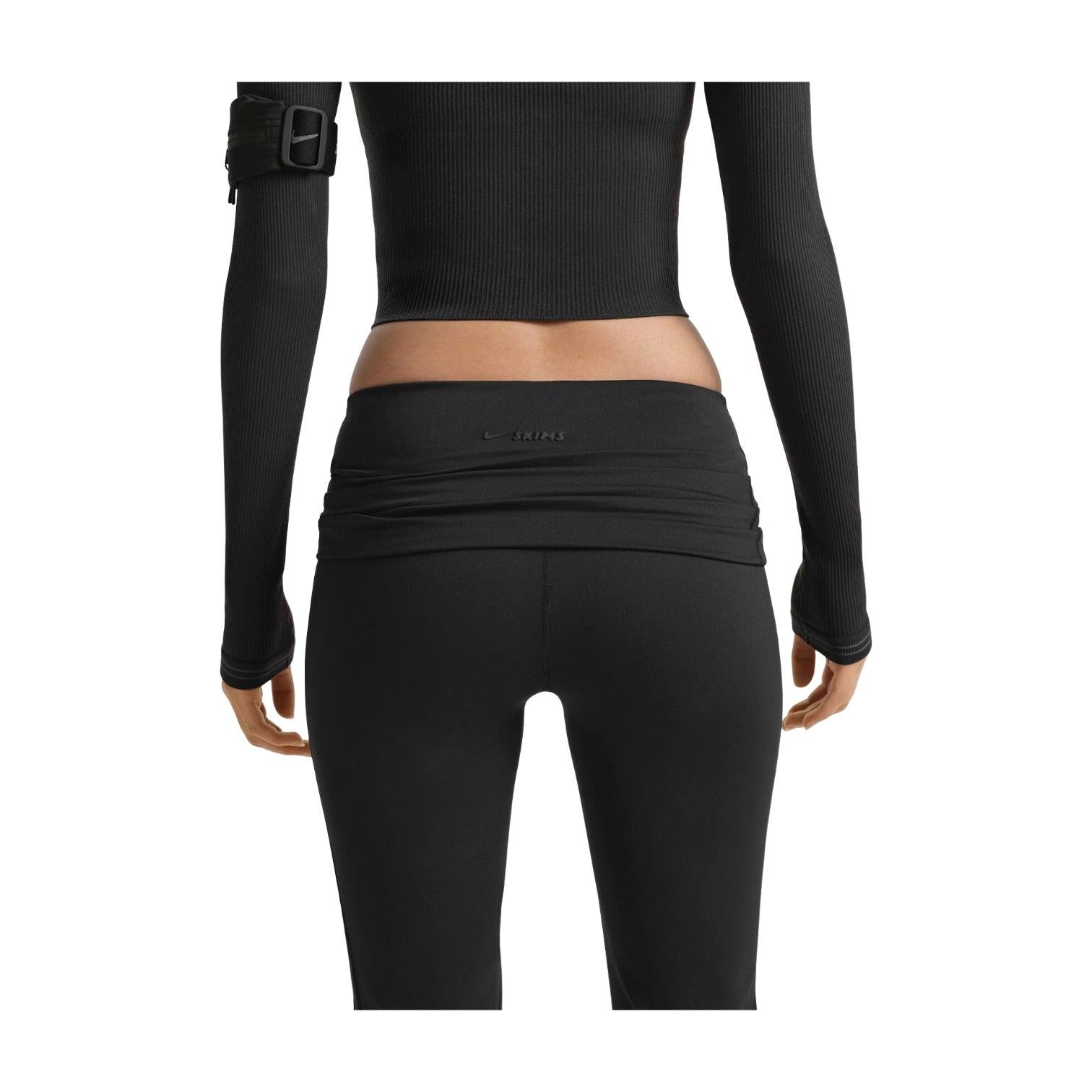 (WMNS) Nike x SKIMS Matte Foldover Slim Flare Legging 'Obsidian' BOLEG9493W-OBD