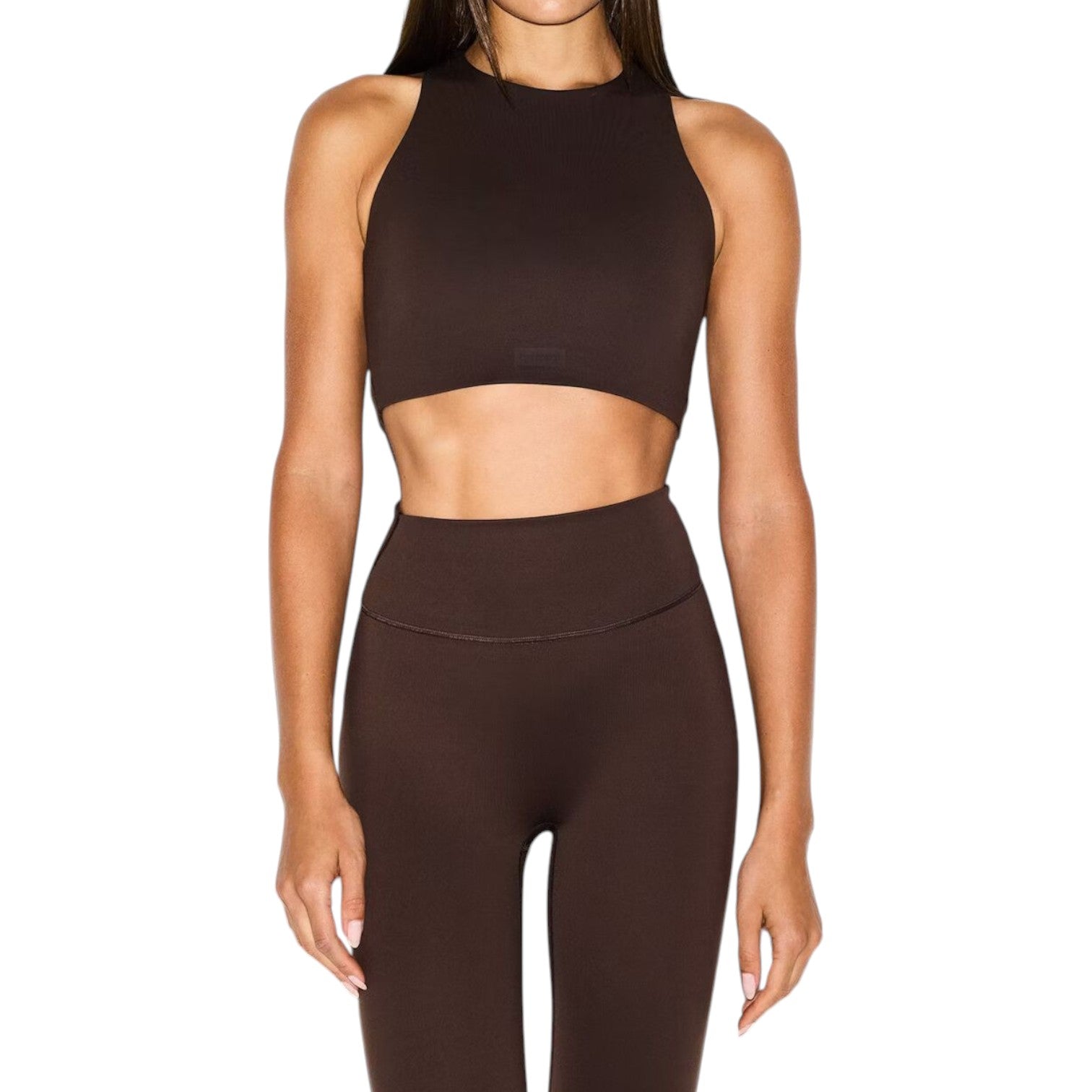 (WMNS) Nike x SKIMS Matte High-Neck Bra 'Dark Sepia' BRSPT2727-DSP