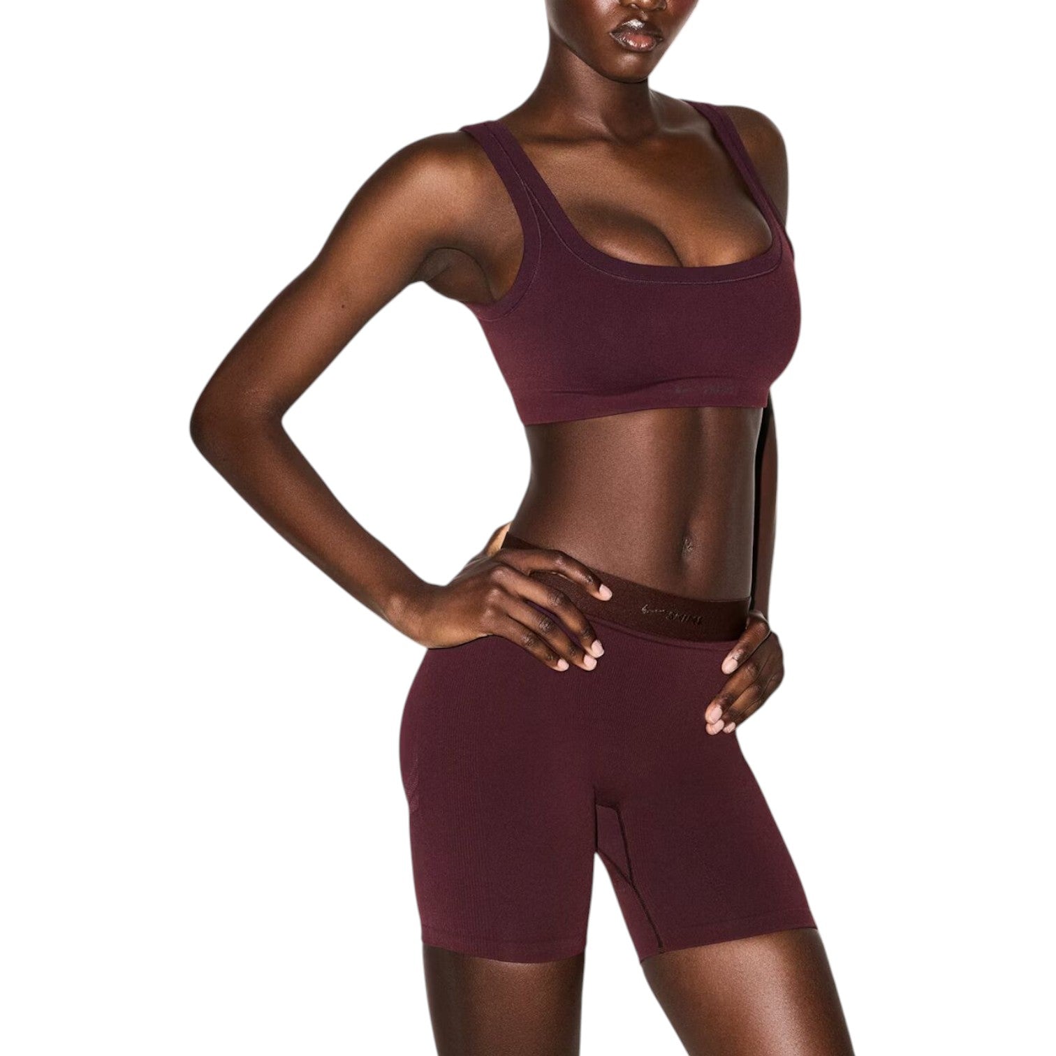 (WMNS) Nike x SKIMS Vintage Seamless Scoop Bra 'Currant' BRSPT2951-CUR