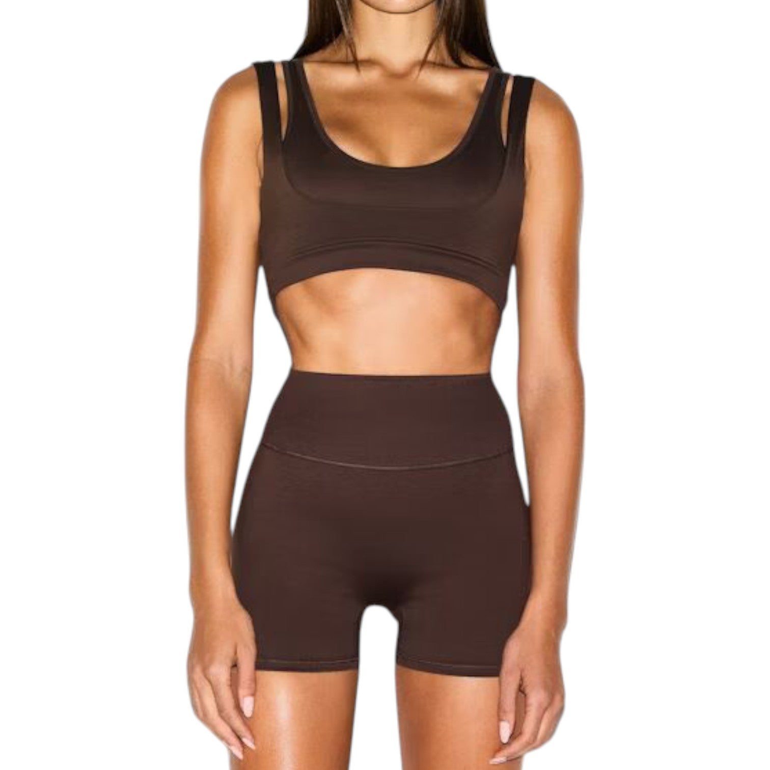 (WMNS) Nike x SKIMS Matte Double Strap Scoop Bra 'Dark Sepia' BRSPT6022W-DSP