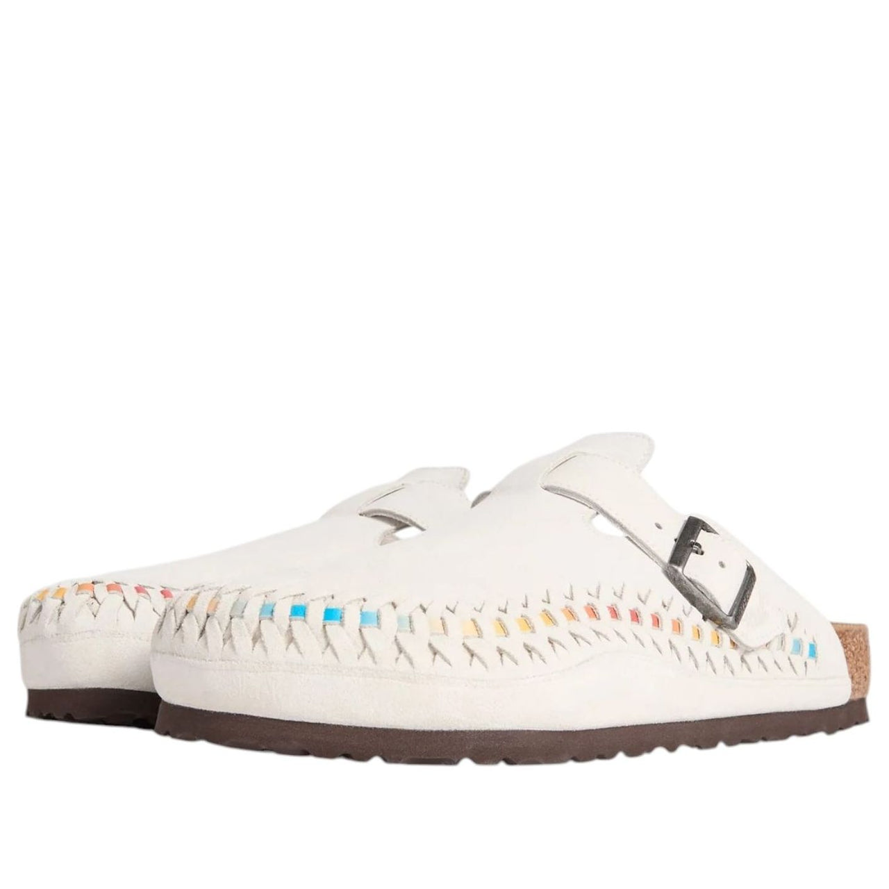 Birkenstock x Kith Boston Braided Suede 'Antique White Tie Dye' 1031012