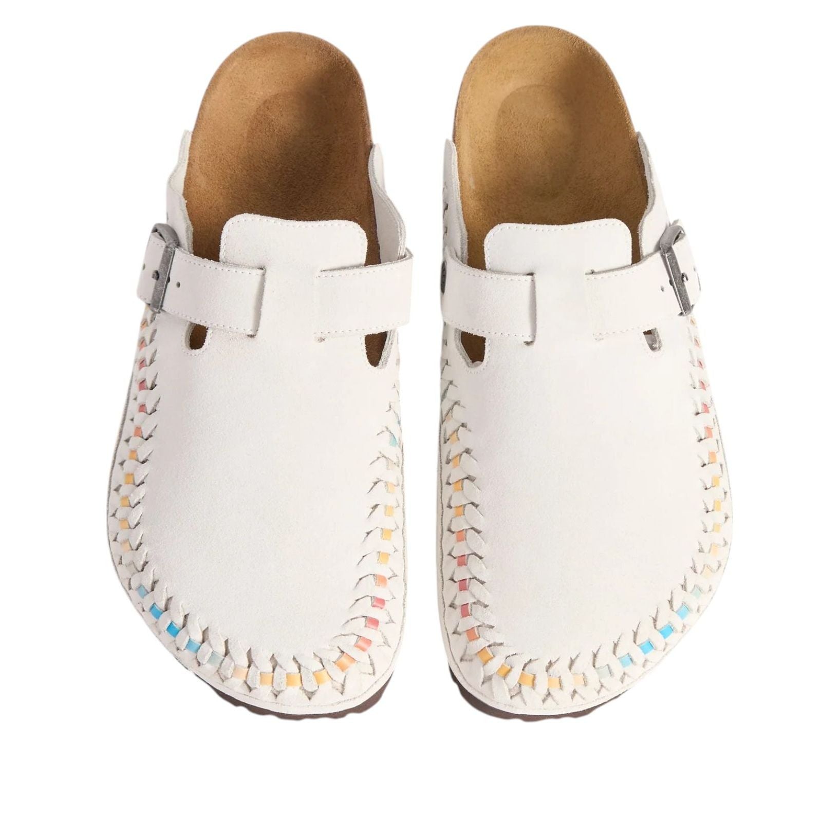 Birkenstock x Kith Boston Braided Suede 'Antique White Tie Dye' 1031012