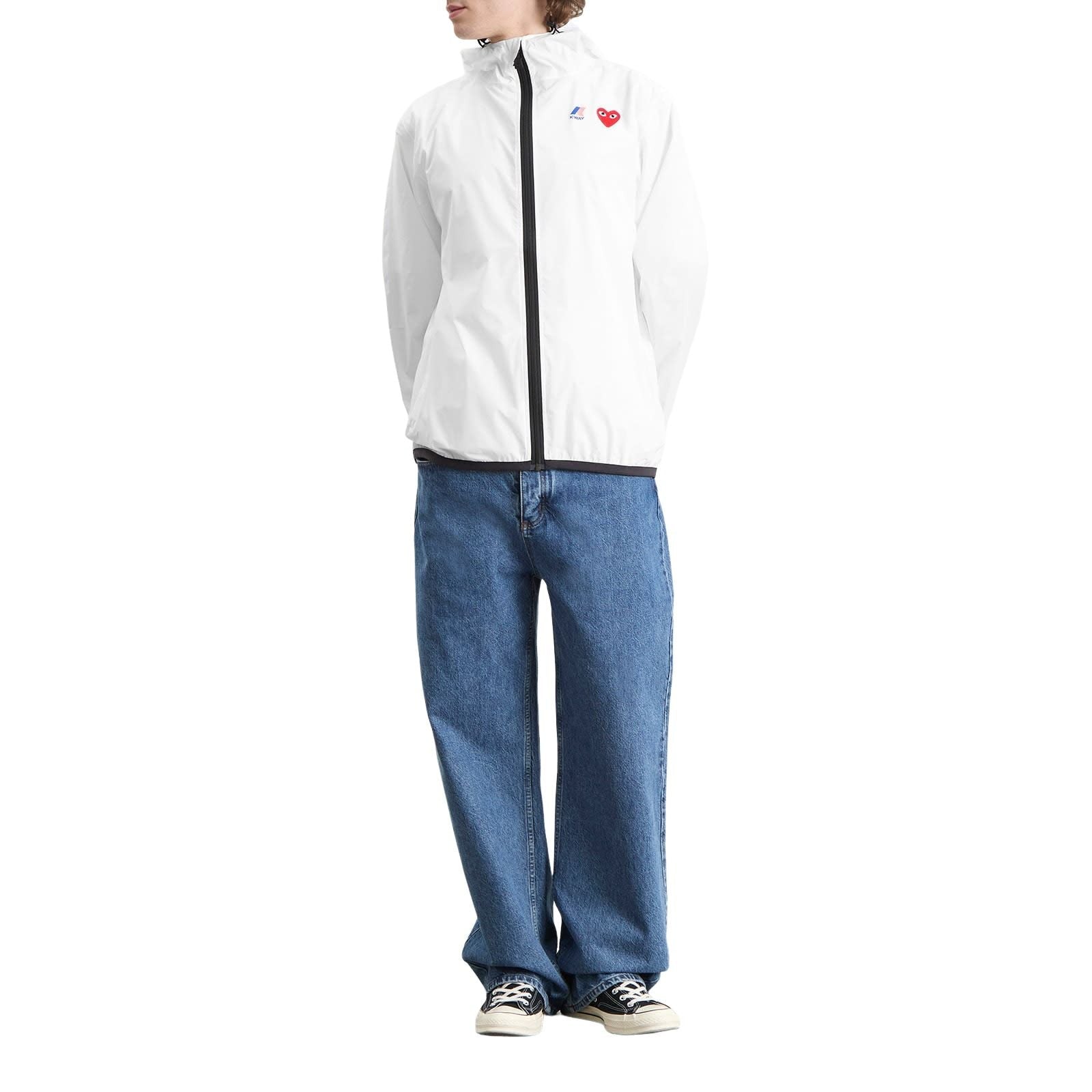 COMME des GARCONS PLAY SS25 x K Way Full Zip Jacket 'White' AZ-J501-051-3