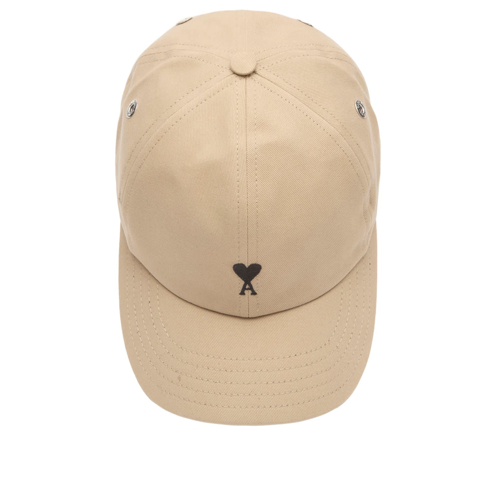 AMI PARIS SS26 Black Ami De Coeur Embroidery Cap 'Beige' UCP265-AW0041-A036