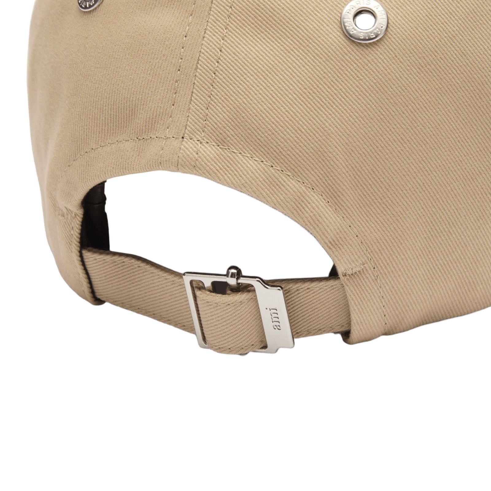 AMI PARIS SS26 Black Ami De Coeur Embroidery Cap 'Beige' UCP265-AW0041-A036