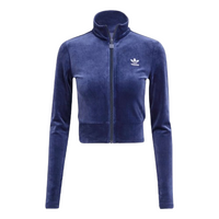 (WMNS) adidas Essential Velvet Fitted Track Jacket 'Night Indigo' KC4732