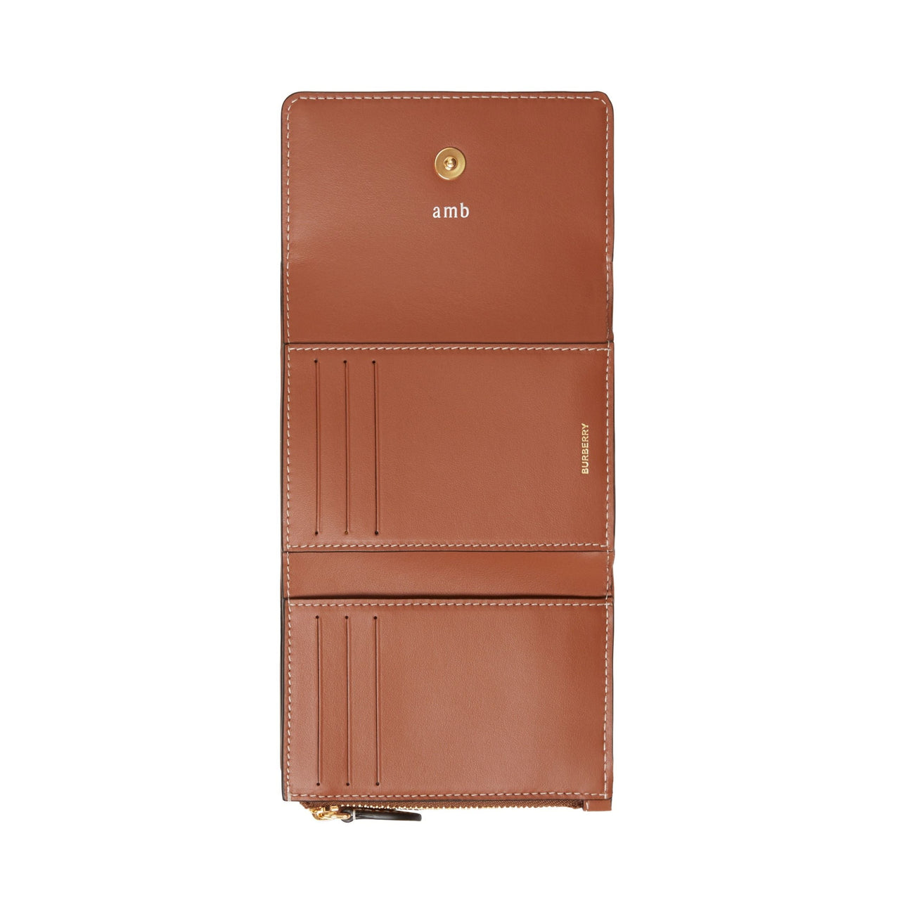 (WMNS) Burberry 25 Small Check Folding Wallet 'Archive Beige Briar Brown' 81098001