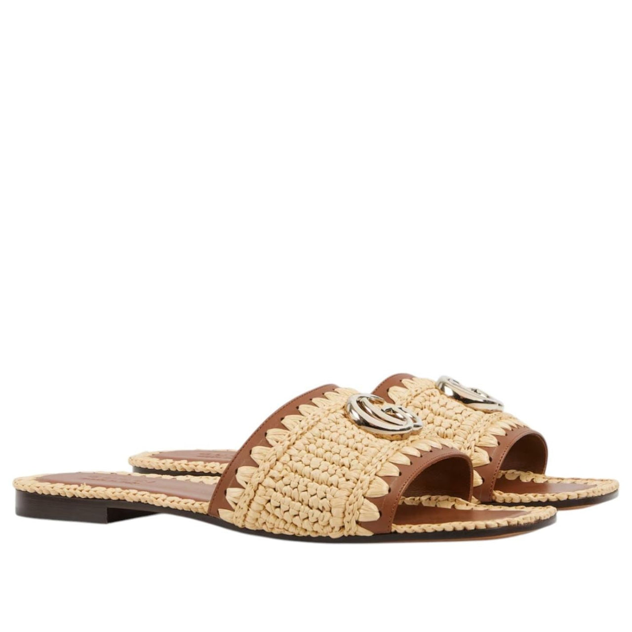 (WMNS) Gucci GG Slides 'Natural Raffia Crochet' 835084-FAEQ3-9642