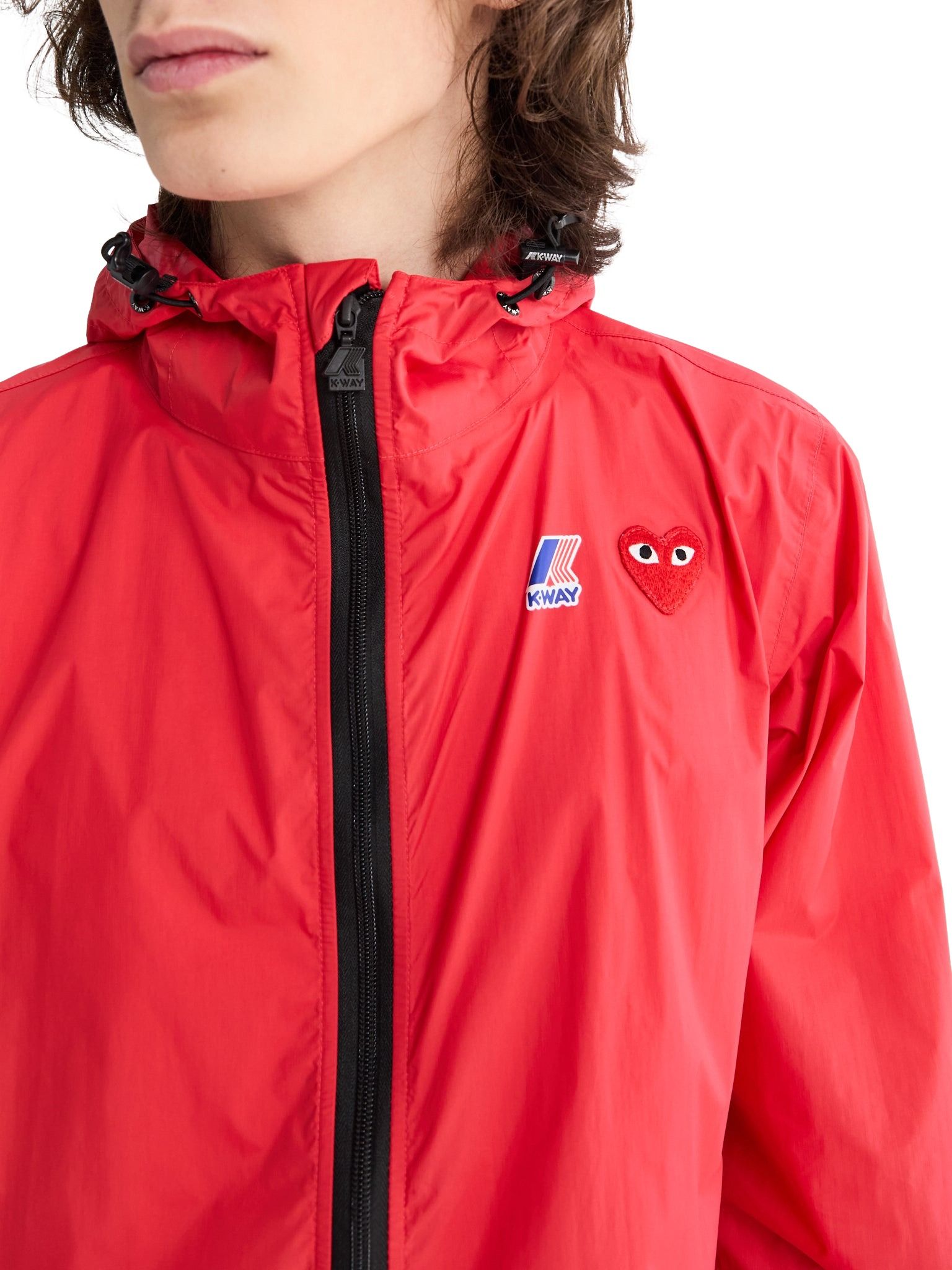 COMME des GARCONS PLAY FW25 x K Way Full Zip Jacket 'Red' AZ-J501-051-2