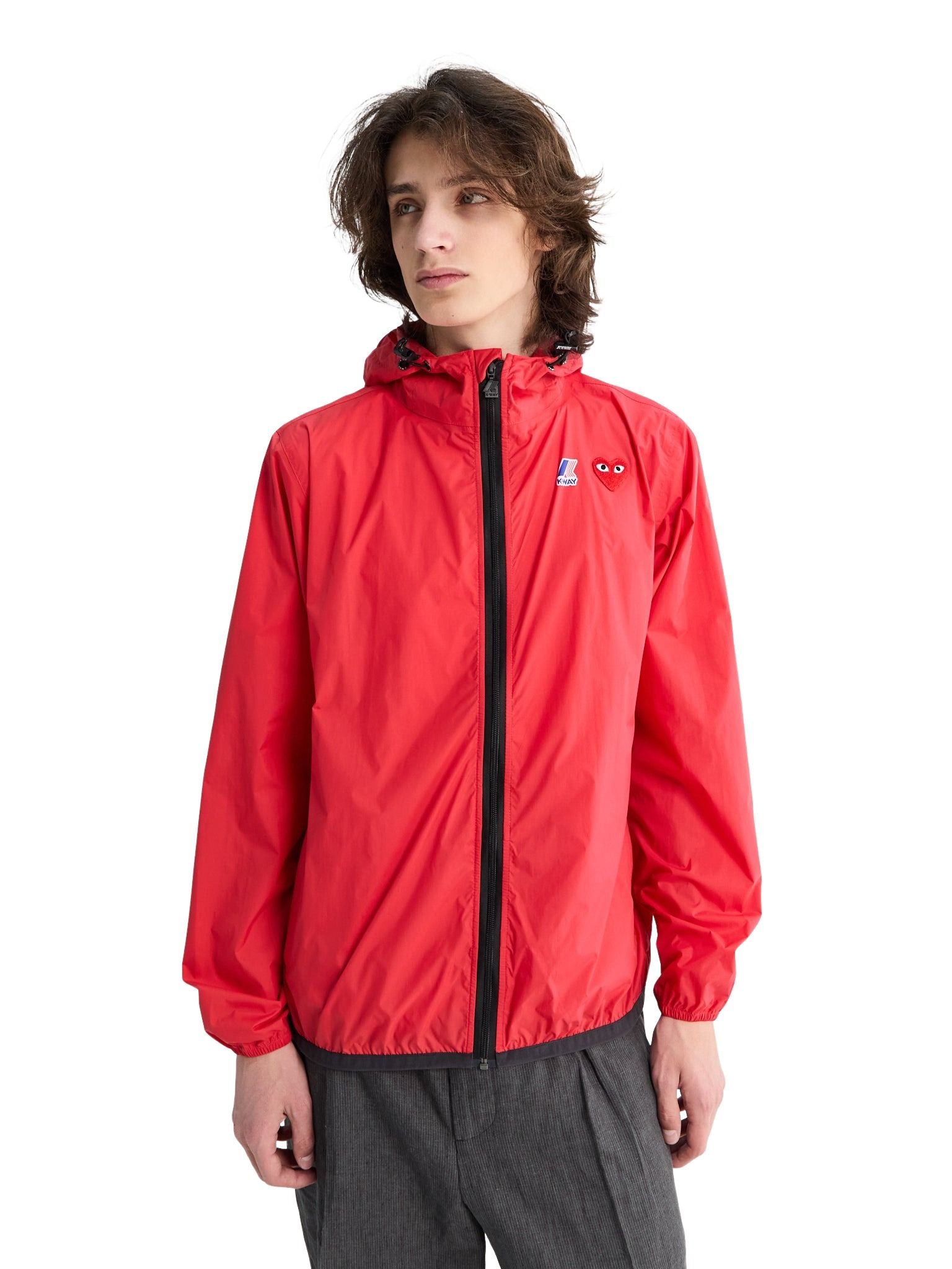 COMME des GARCONS PLAY FW25 x K Way Full Zip Jacket 'Red' AZ-J501-051-2
