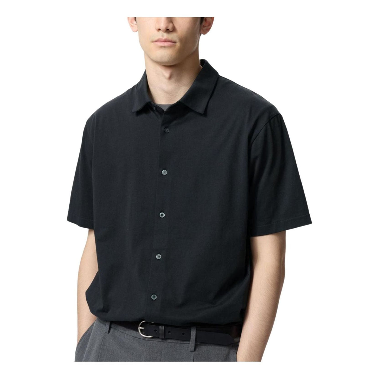 UNIQLO AIRism Shirt-Style Polo Shirt 'Black' 475370-09