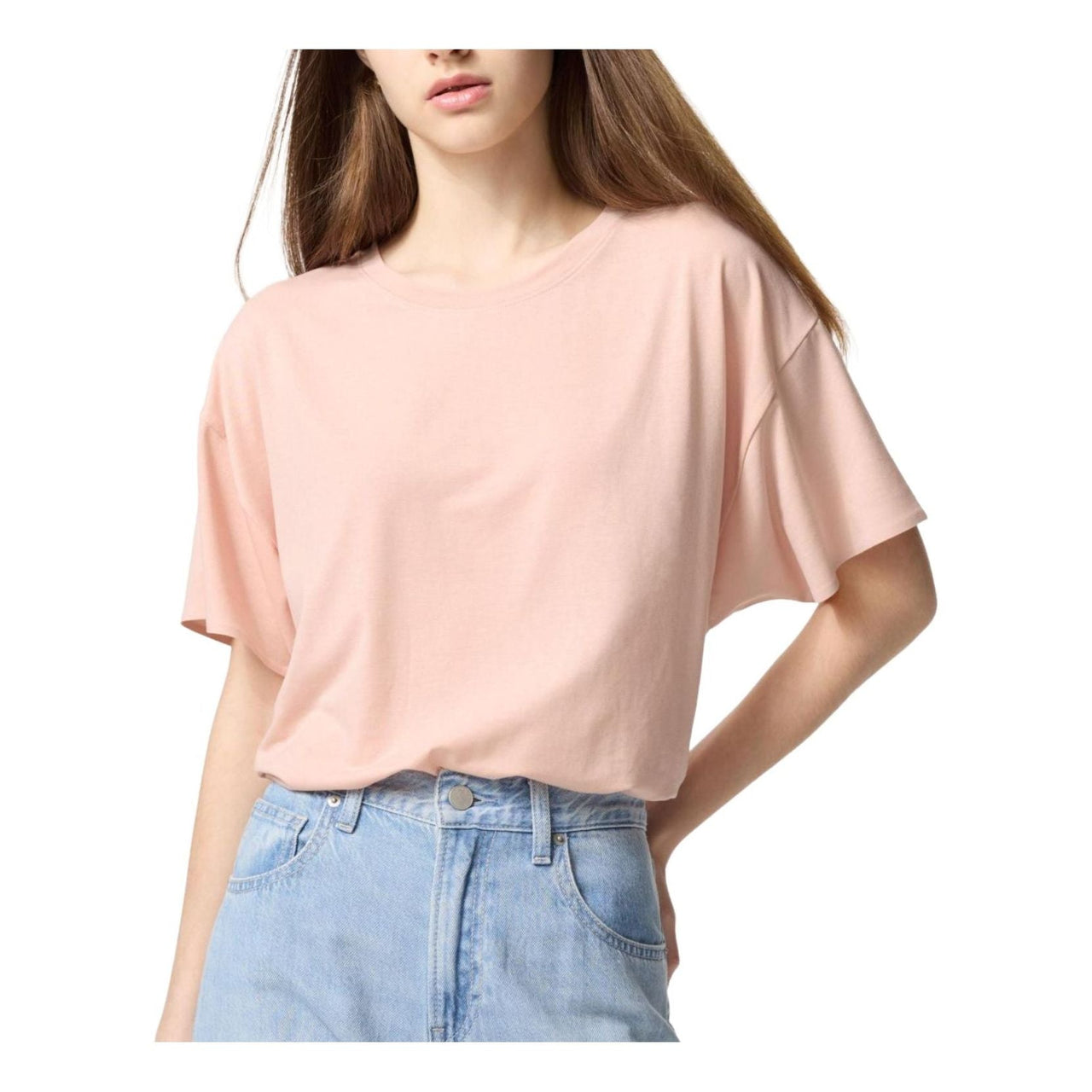 (WMNS) UNIQLO AIRism Seamless Crew Neck Long T-Shirt Short Sleeve 'Pink' 474415-10