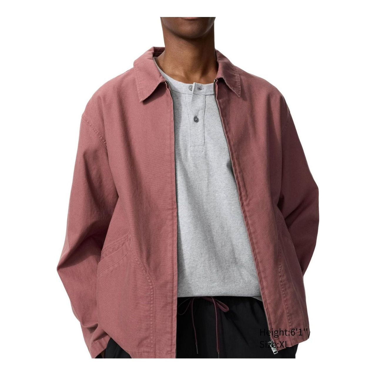Uniqlo Zip Up Blouson 'Pink' 484249-12