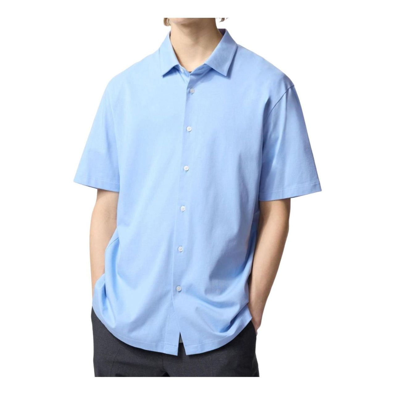 UNIQLO AIRism Shirt-Style Polo Shirt 'Blue' 475370-62
