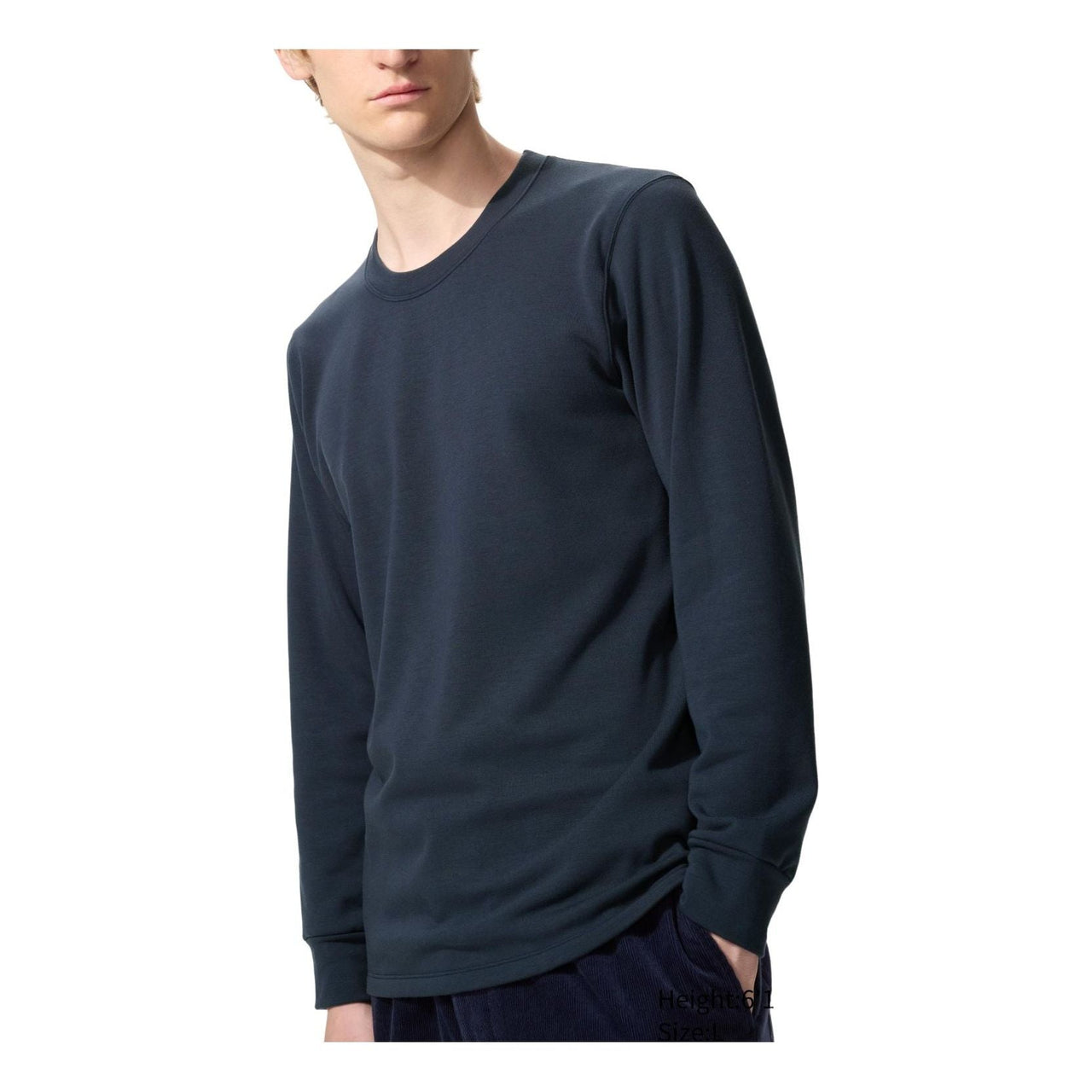 UNIQLO HEATTECH Ultra-warm Crew Neck T-shirt 'Navy' 469983-69