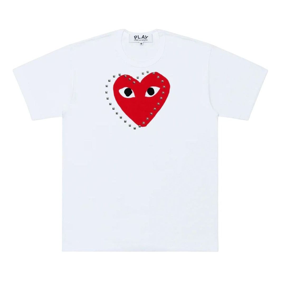 COMME des GARCONS PLAY SS25 Heart Stud T-Shirt 'White' AX-T803-051-1