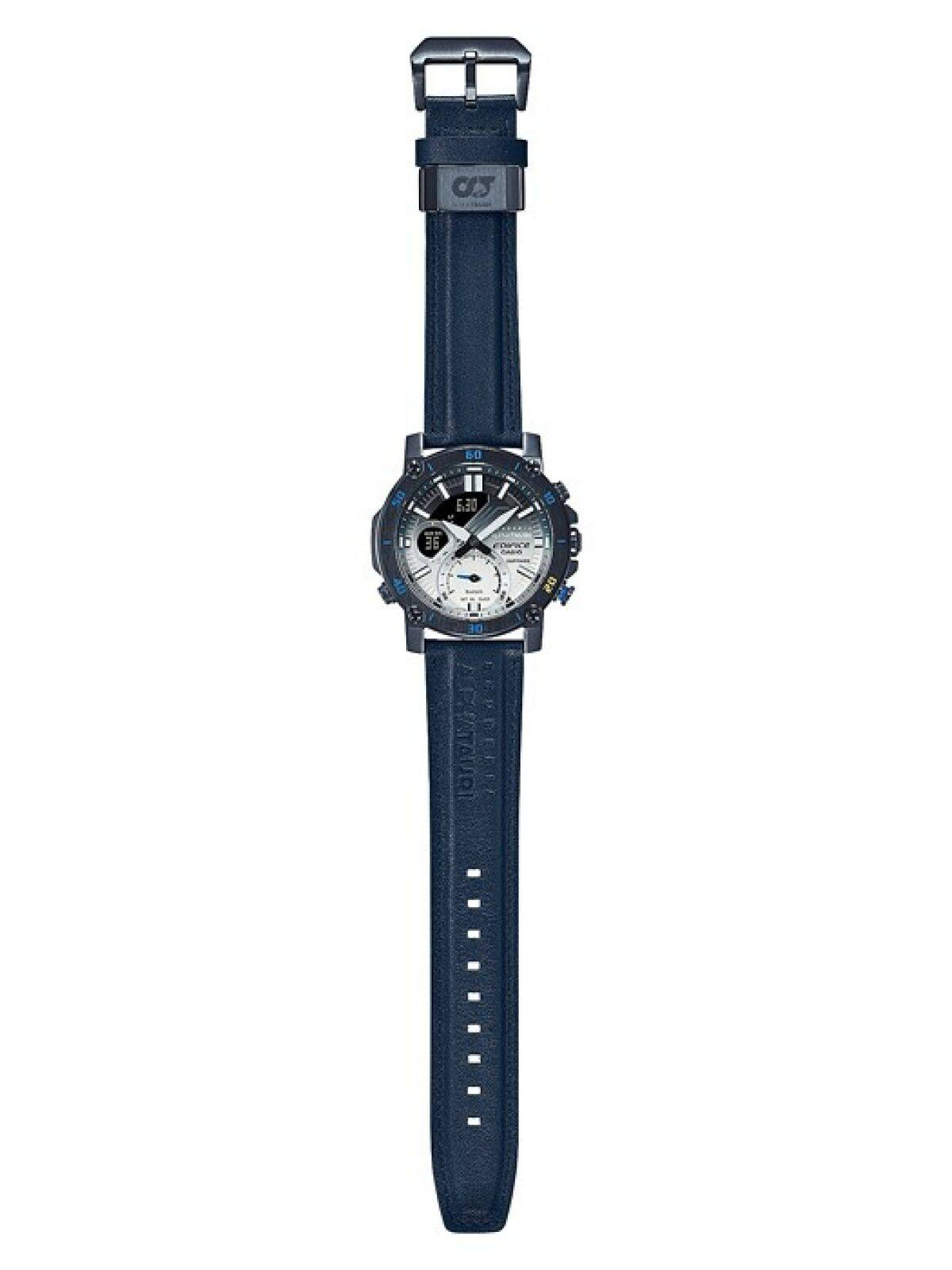 CASIO EDIFICE Waterproof Sports Sapphire Crystal Mens Blue Analog/Digital Combo ECB-20AT-2APR