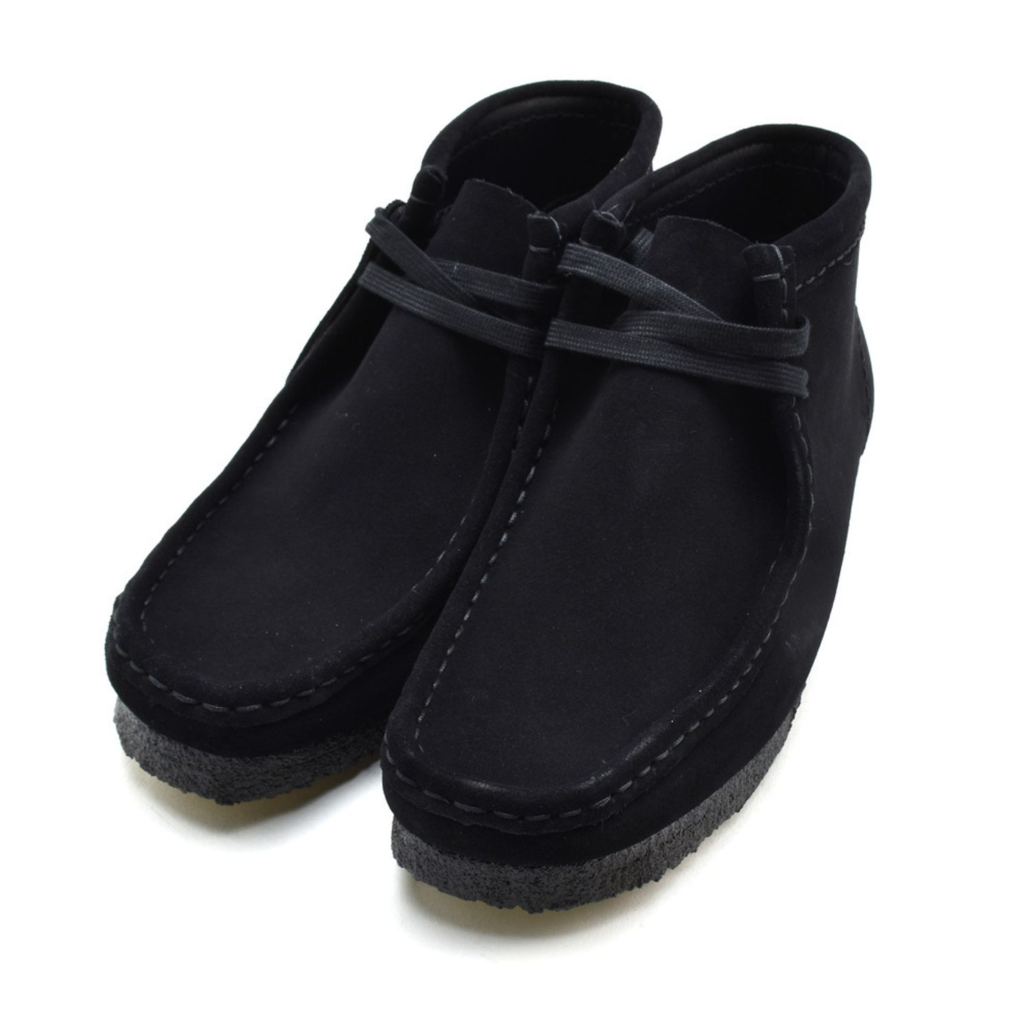 (WMNS) Clarks Wallabee Boots Suede 'Black' 26155521
