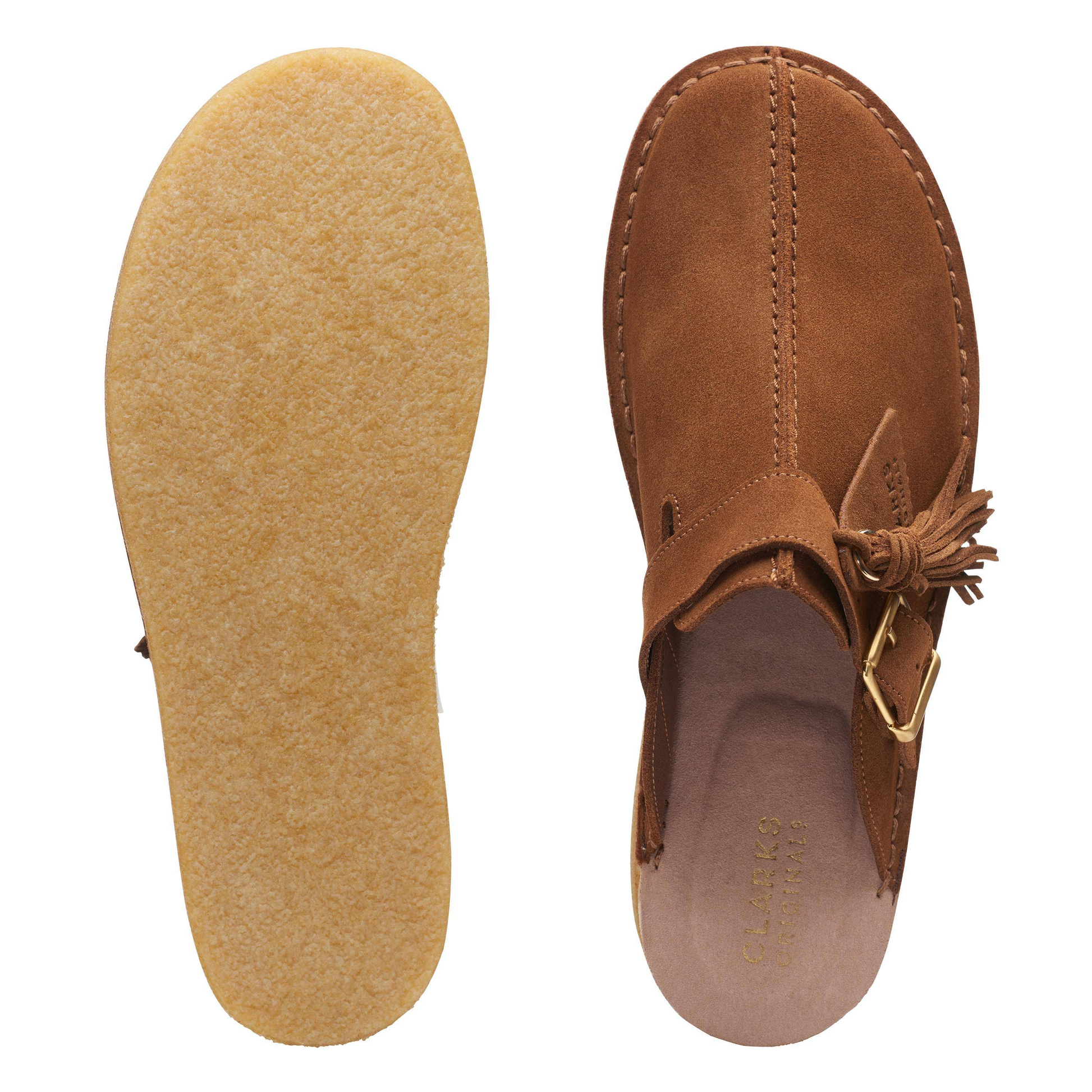 (WMNS) Clarks Trek Mule Suede 'Caramel' 26164440