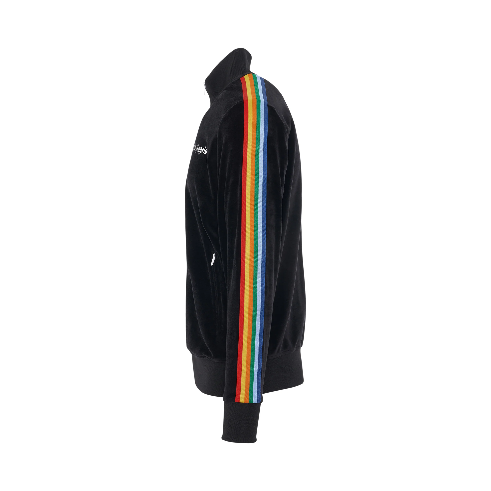 Palm Angels Rainbow Chenille Track Jacket 'Black White' PMBD001C99FAB0021001