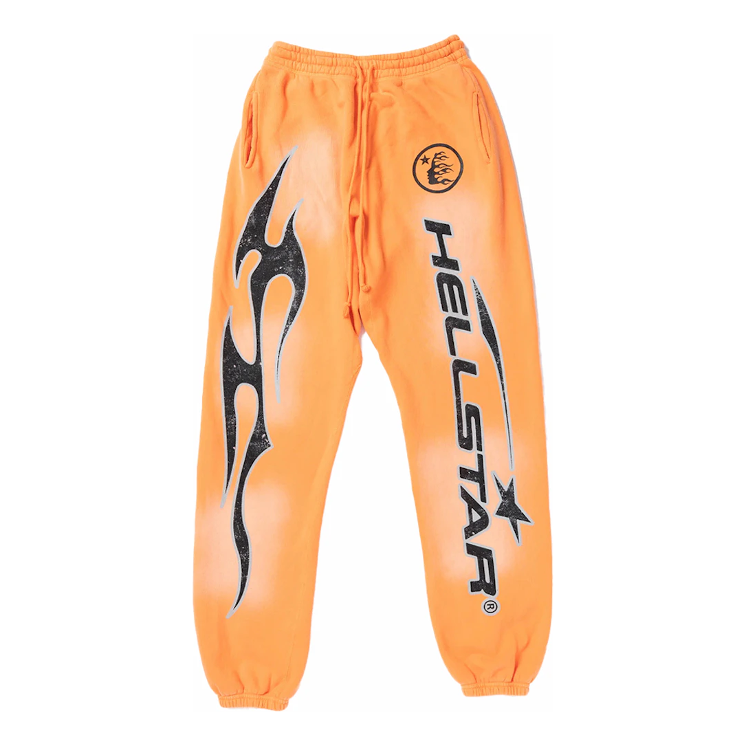 Hellstar Fire Orange Closed Elastic Bottom Sweatpants 'Orange Dye' HSFOCBS33