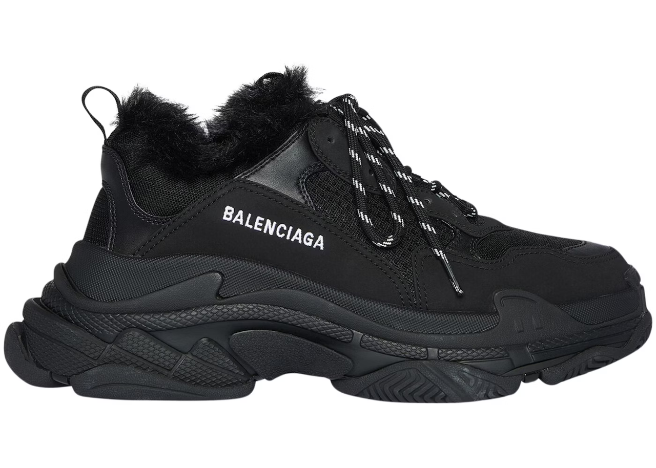 Balenciaga Triple S Fake Fur 'Black' B22SS0004