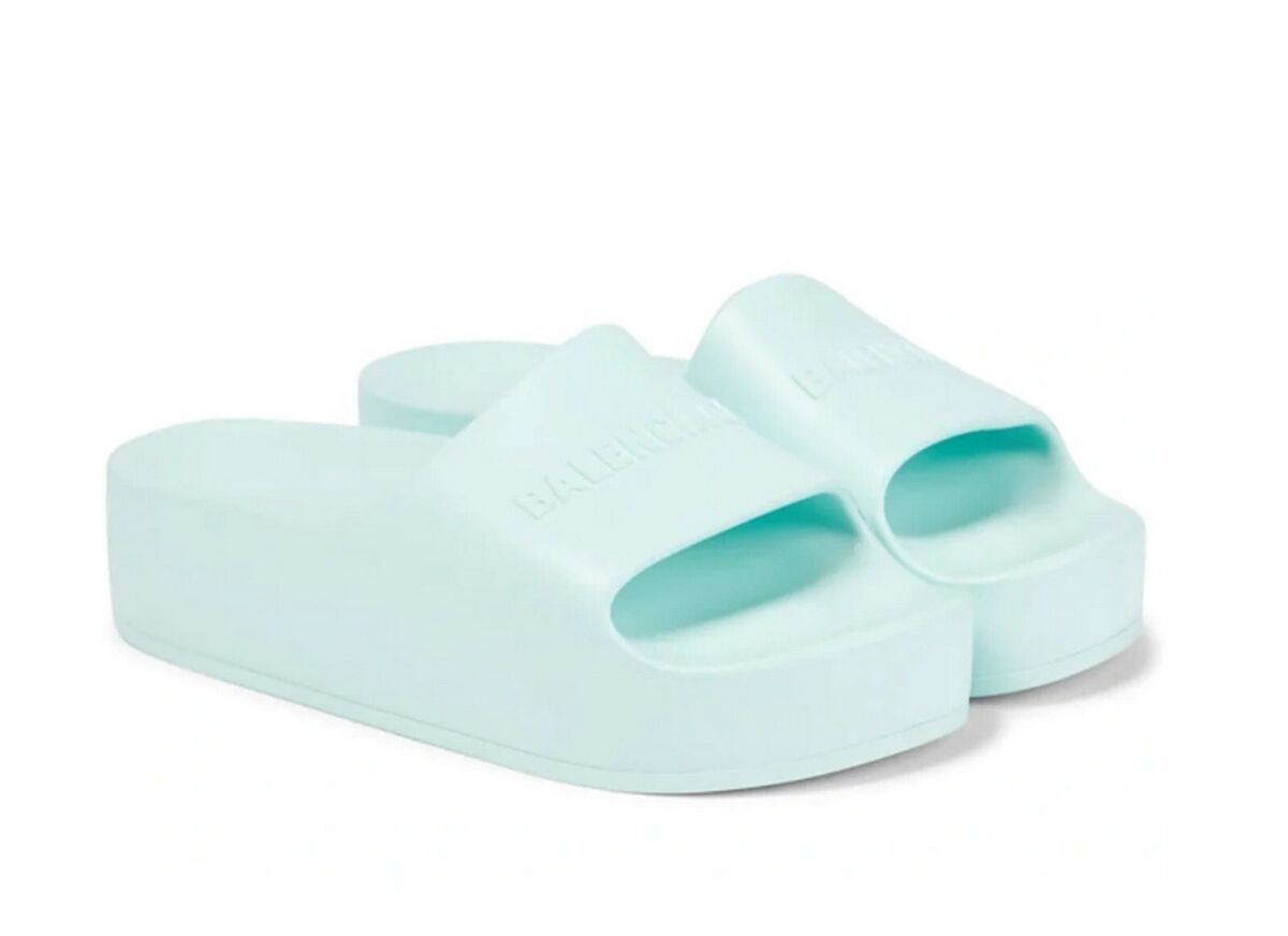 (WMNS) Balenciaga Chunky Slides 'Aqua Green' 654315W1S894598