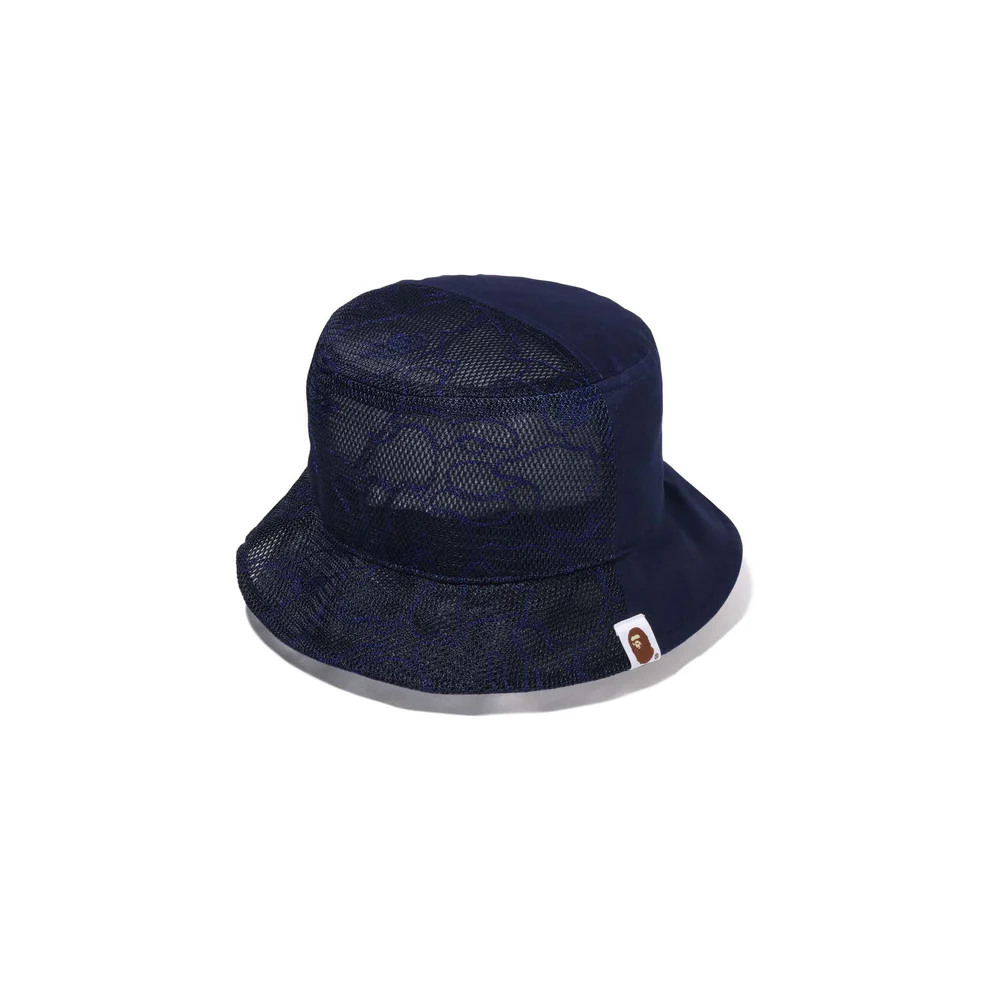 A Bathing Ape Half Mesh Bucket Hat 'Navy' 001HTJ301003MNVY
