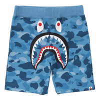 A Bathing Ape Shark Sweat Shorts 'Honeycomb Camo Blue' 001SPJ301009MBLU