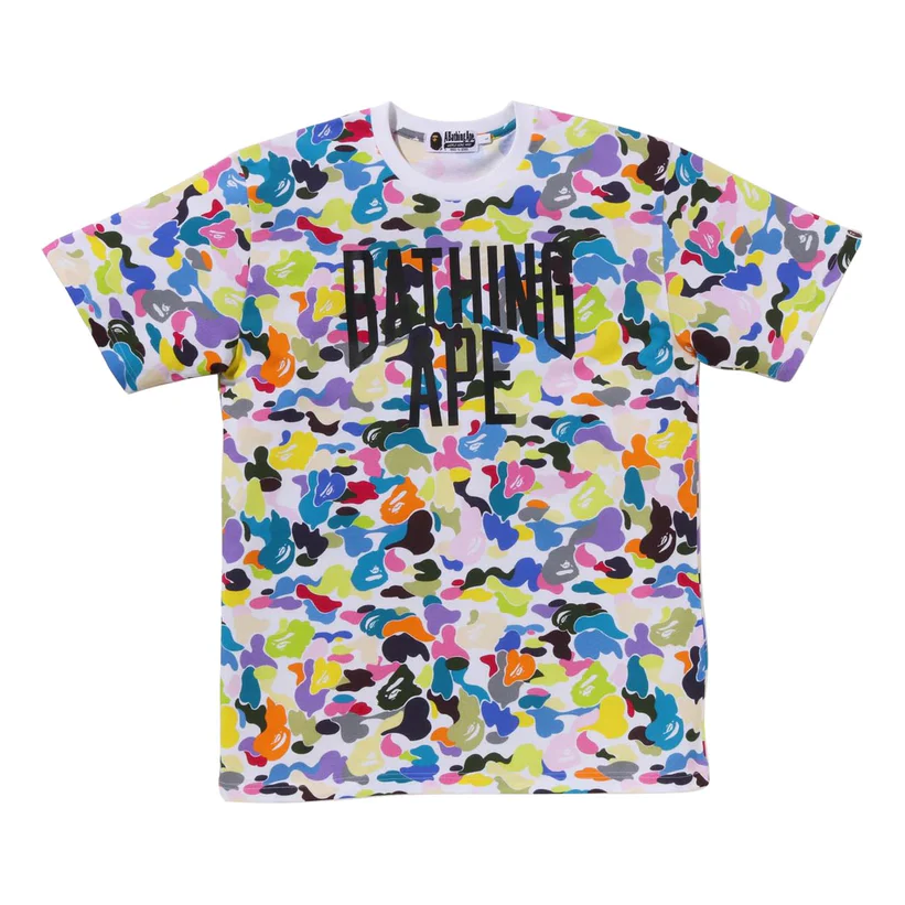A Bathing Ape Multi Camo NYC Logo T-Shirt 'Graphic White' 001TEJ201021MWHT