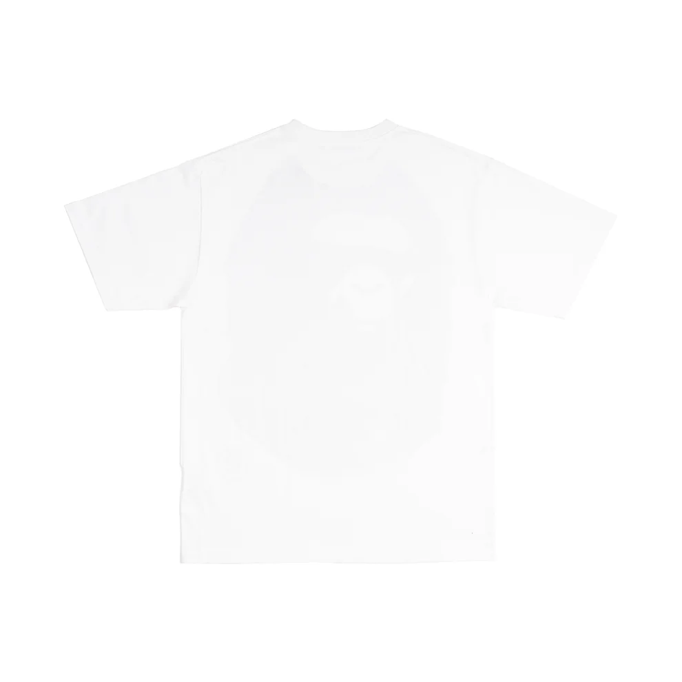 A Bathing Ape Overprinted Ape Head T-Shirt 'White' 001CSJ801001MWHT