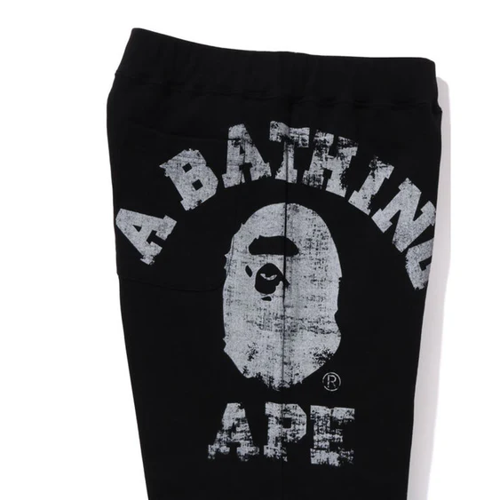 A Bathing Ape Big College Sweatpants 'Black' 001PTJ801001MBLK