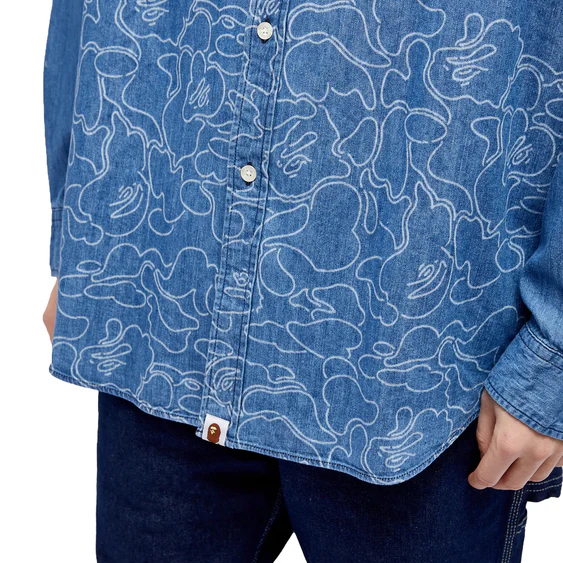 A Bathing Ape Anniversary Denim Shirt 'Indigo Blue' 001SHJ701001FLIG