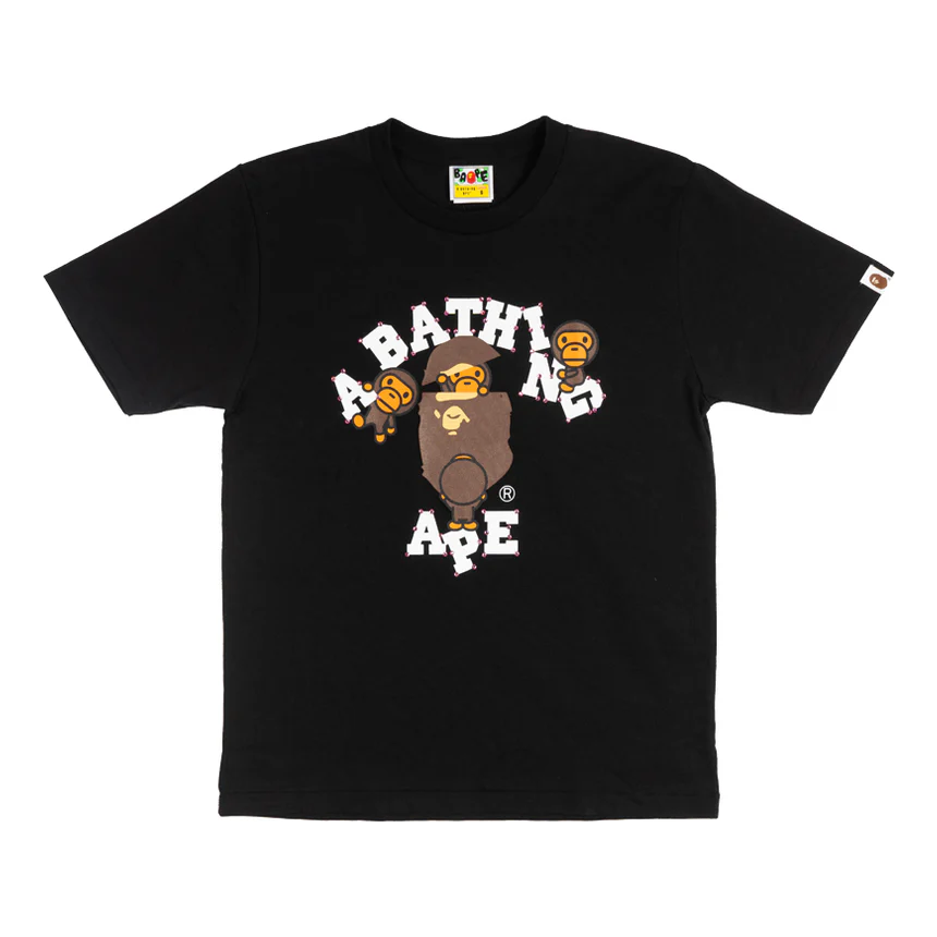 (WMNS) A Bathing Ape Crystal Stone T-Shirt 'Black Pink' 002TEJ802003LBKG