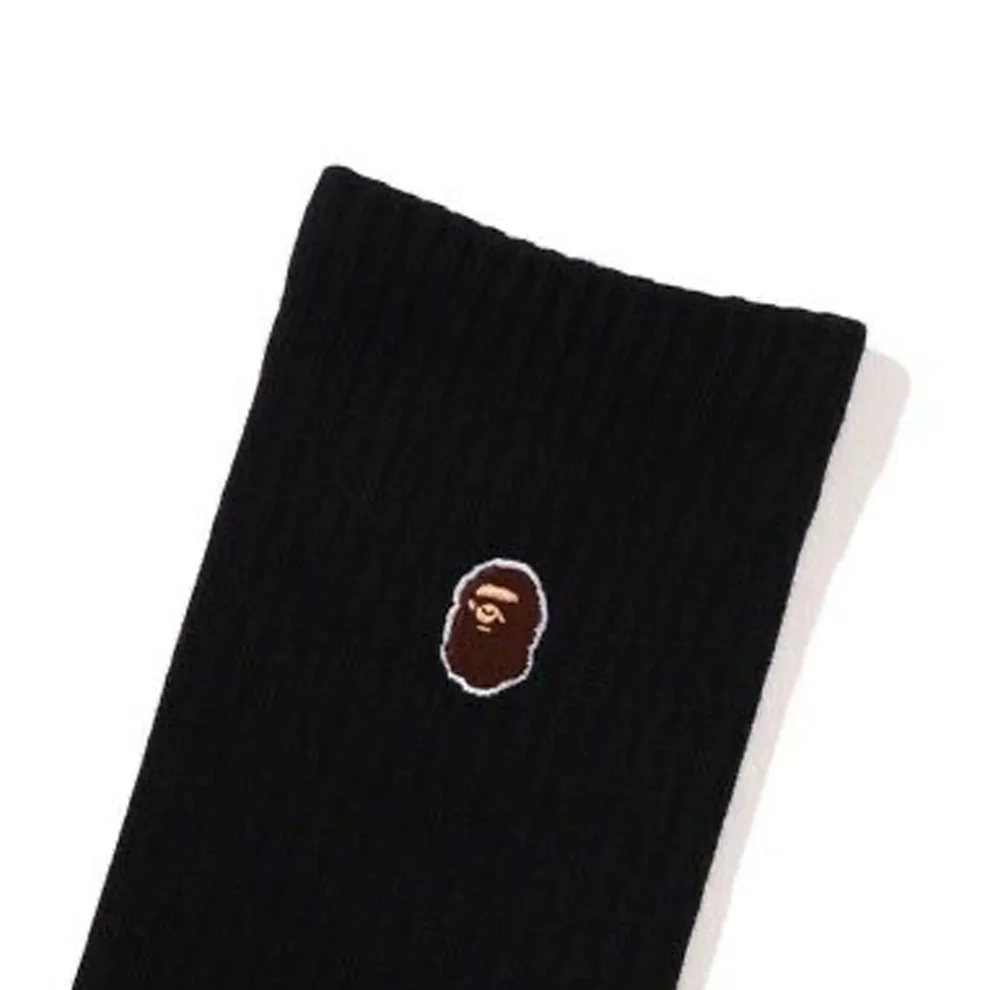 A Bathing Ape Ape Head Socks 'Black' 001SOJ801002MBLK