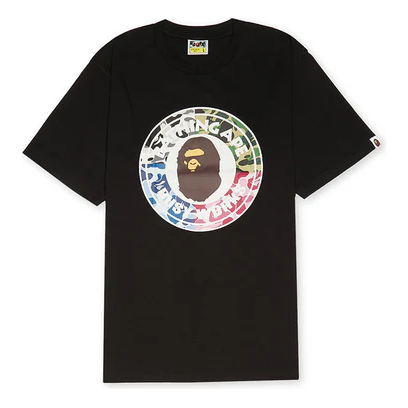 A Bathing Ape Ape ABC Camo Crazy Busy Work T-Shirt 'Black' 001TEJ801009MBLK