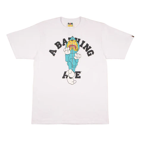 A Bathing Ape Tiger Milo College T-Shirt 'White' 0ZXTEM110011MWHX