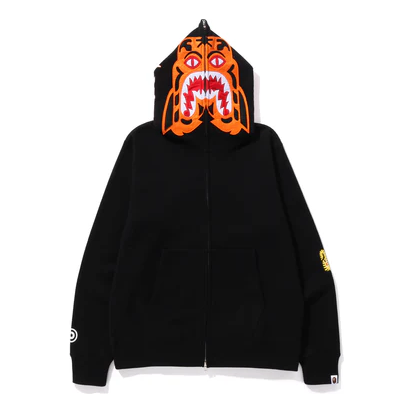 A Bathing Ape Tiger Zip Hoodie 'Black' 001ZPK301006MBLK