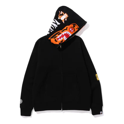 A Bathing Ape Tiger Zip Hoodie 'Black' 001ZPK301006MBLK