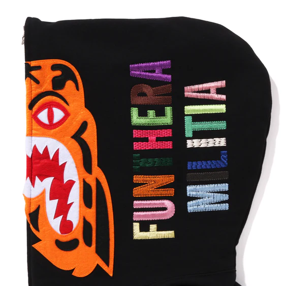 A Bathing Ape Tiger Zip Hoodie 'Black' 001ZPK301006MBLK