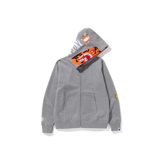 A Bathing Ape Tiger Zip Hoodie 'Grey' 001ZPK301006MGRA