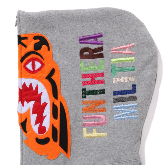 A Bathing Ape Tiger Zip Hoodie 'Grey' 001ZPK301006MGRA