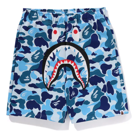 A Bathing Ape Camo Shark Sweat Shorts 'Blue' 001SPK301001MBLU