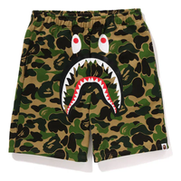 A Bathing Ape Camo Shark Sweat Shorts 'Green' 001SPK301001MGRN