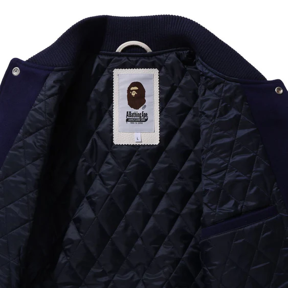 A Bathing Ape Bathing Ape Varsity Jacket 'Navy' 001HJJ801006MNVY