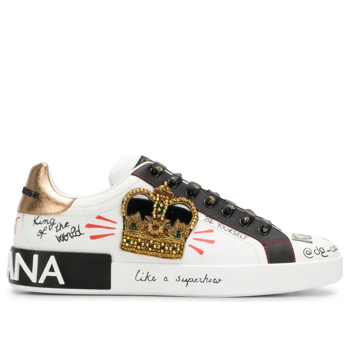 Dolce & Gabbana Portofino Printed Sneakers 'Graphic White Gold' CS1570AZ268-HWF57