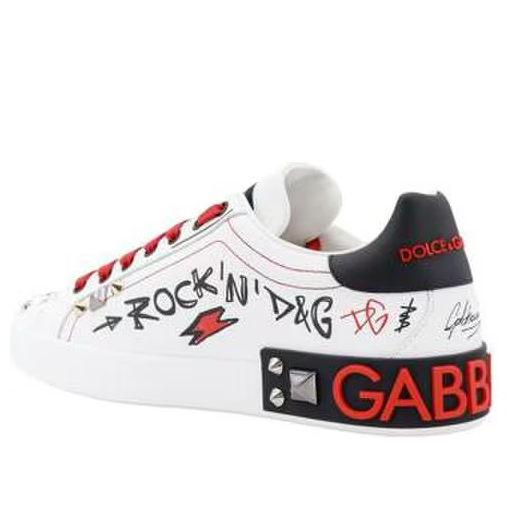 Dolce & Gabbana Portofino Printed Sneakers 'Graphic White Red' CS1772AH494-HWF57