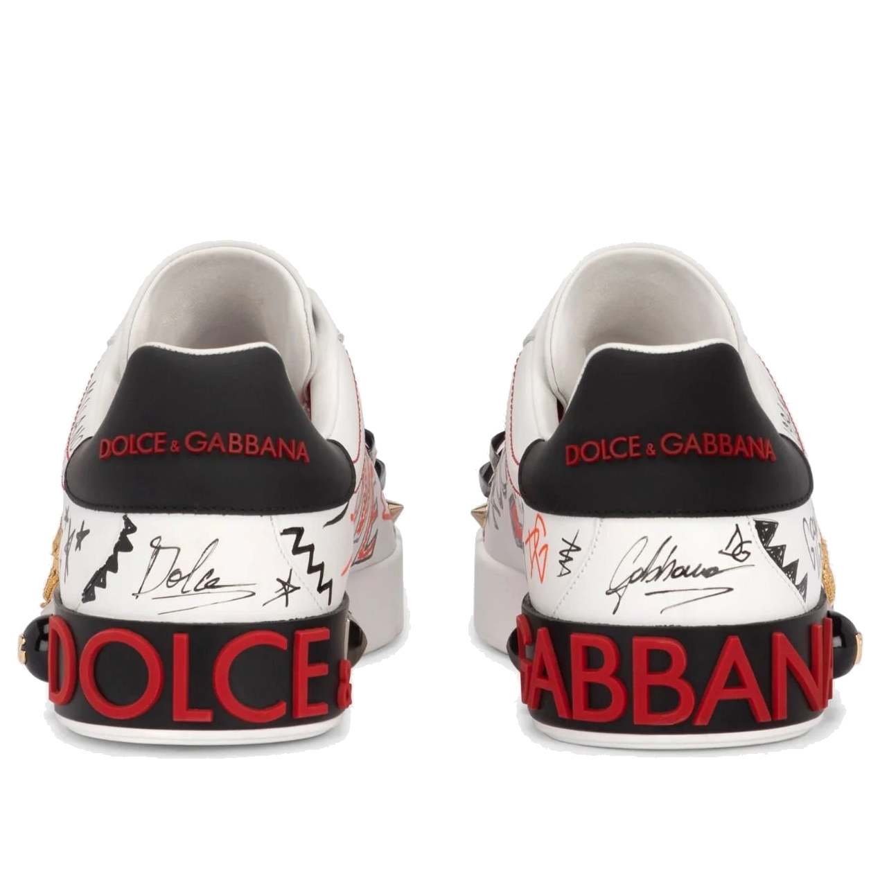 Dolce & Gabbana Portofino Printed Sneakers 'Graphic White Red' CS1772AH494-HWF57