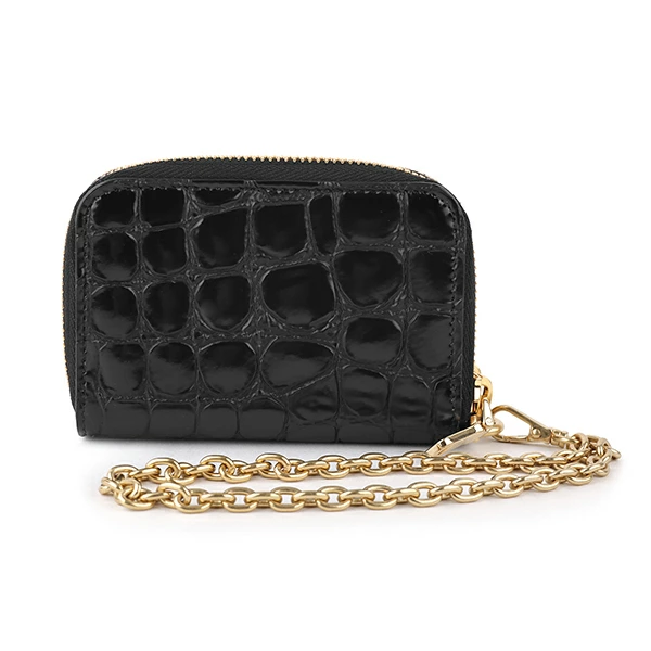 (WMNS) MIU MIU Croc Embossed Leather Zip Around Wallet 'Black' 5MC0782DQ8-F0002